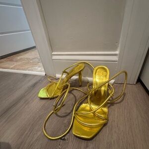 Elegant Gold Strappy Heels